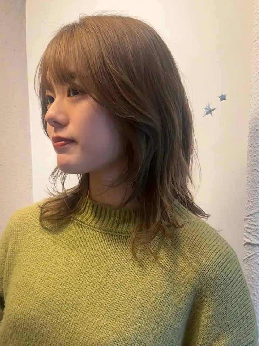 ミディアム カラー 暖色カラー/レイヤー 🌙 オノユリカのヘアスタイル