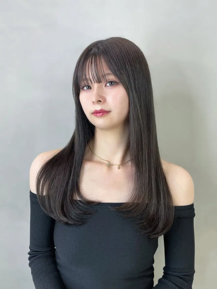ロング MINAMO 韓国レイヤーのヘアスタイル