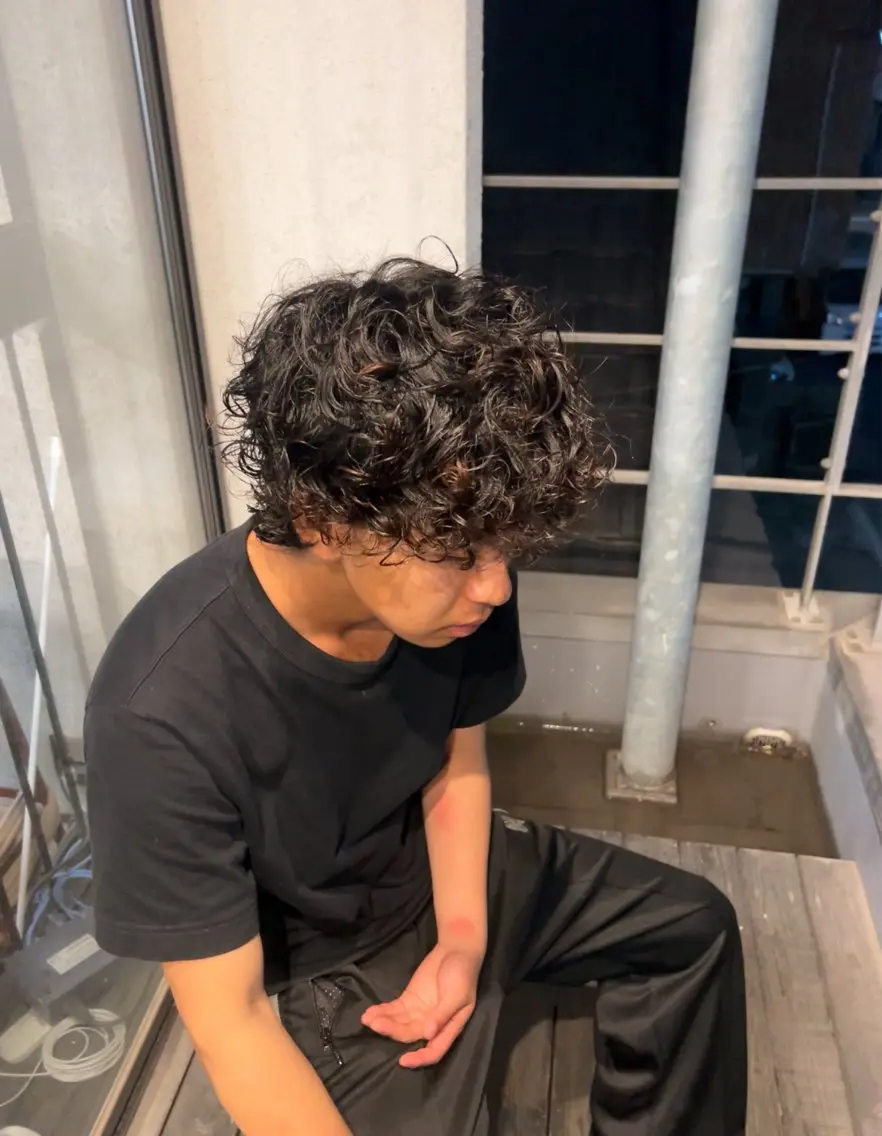パーマ メンズ カット パーマ Lit 前里花鈴のヘアスタイル