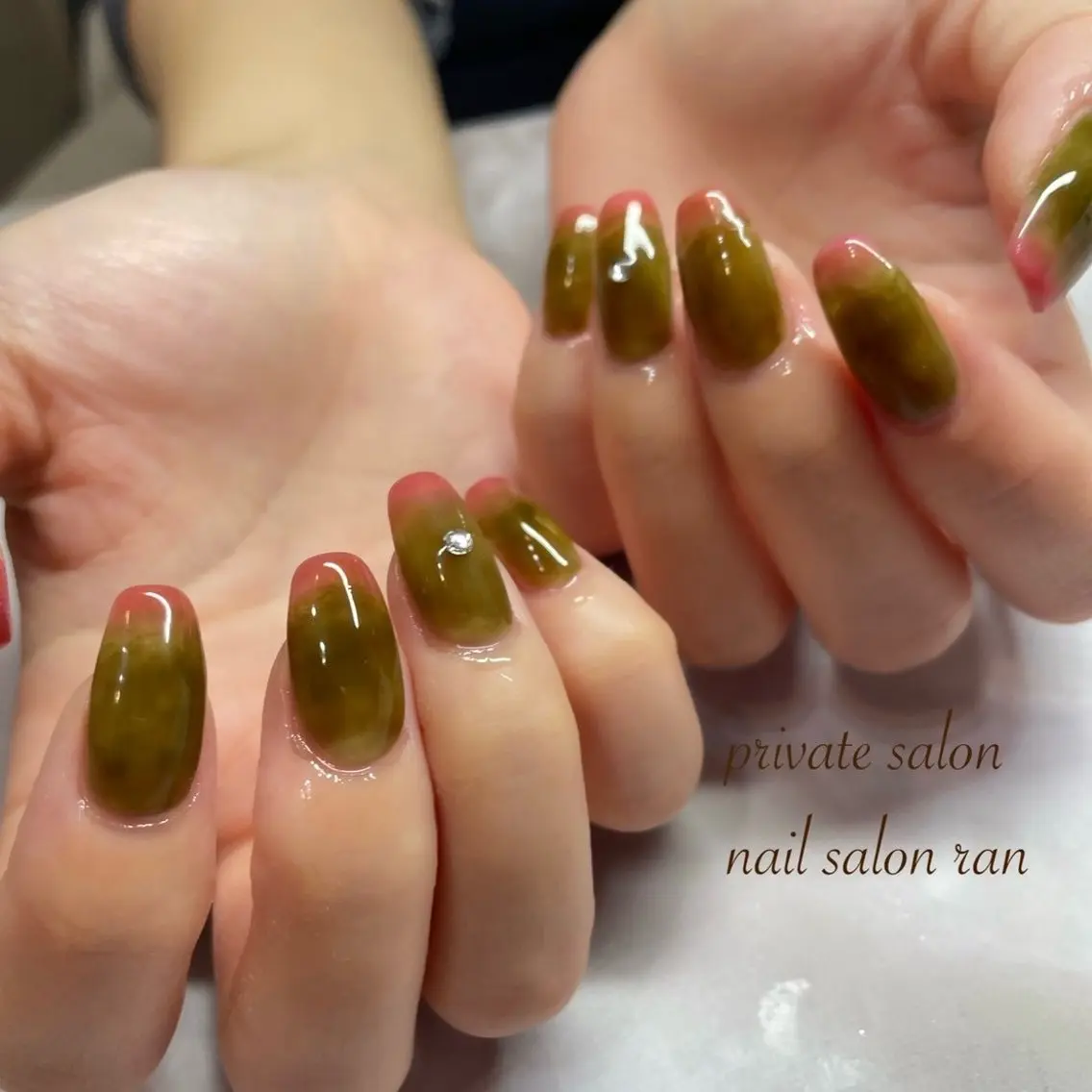 ネイル フレンチネイル ピンク ハンドネイル ハンドケア nailsalon ranのネイルデザイン
