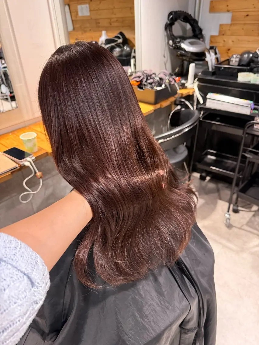 ロング カラー ヘアカラー トリートメント NANAMI🩵 大人可愛い韓国ヘアのヘアスタイル