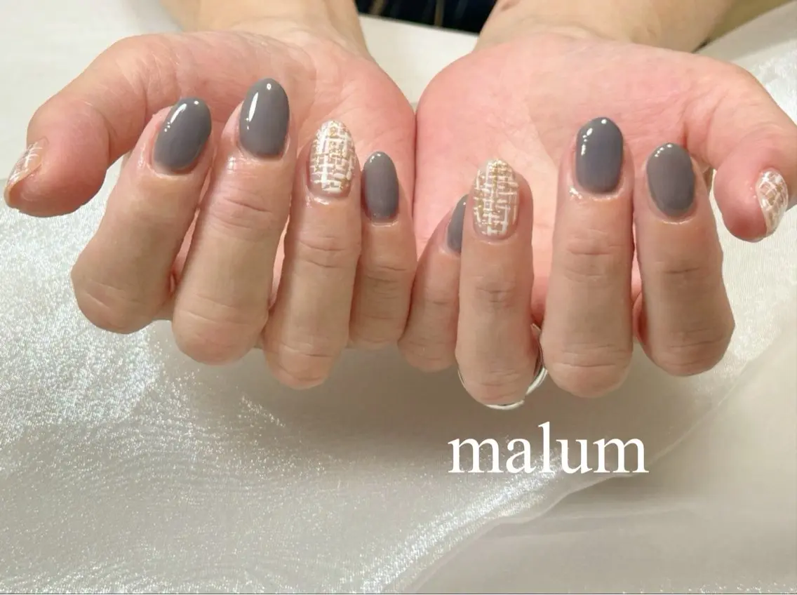 ネイル ツイードネイル ハンドネイル malum nailのネイルデザイン