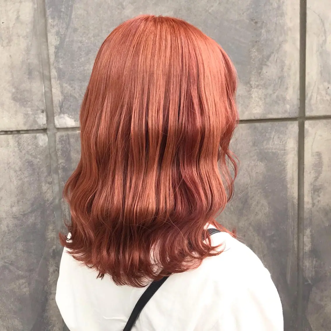ミディアム カラー ブリーチ オレンジ ピンクカラー タンバルモリ ヨシンモリ K-POP好き美容師 🇰🇷Kai.Yのヘアスタイル