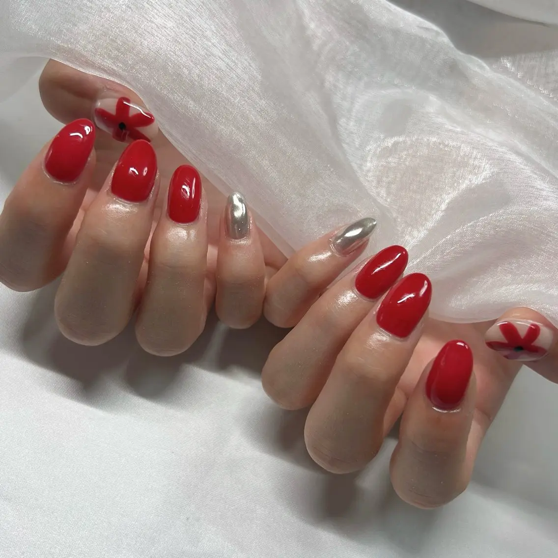 ネイル ジェルネイル 韓国ネイル ラメ(グリッター) マグネットネイル ミラーネイル ハンドネイル nail salon Rewardのネイルデザイン