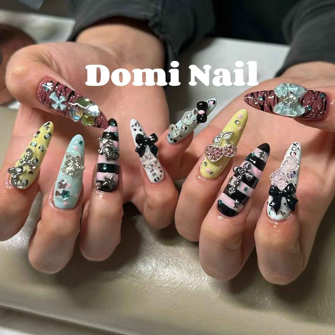 ネイル ロングネイル 持ち込み ネイルチップ ハンドネイル Domi Nail Salonのネイルデザイン