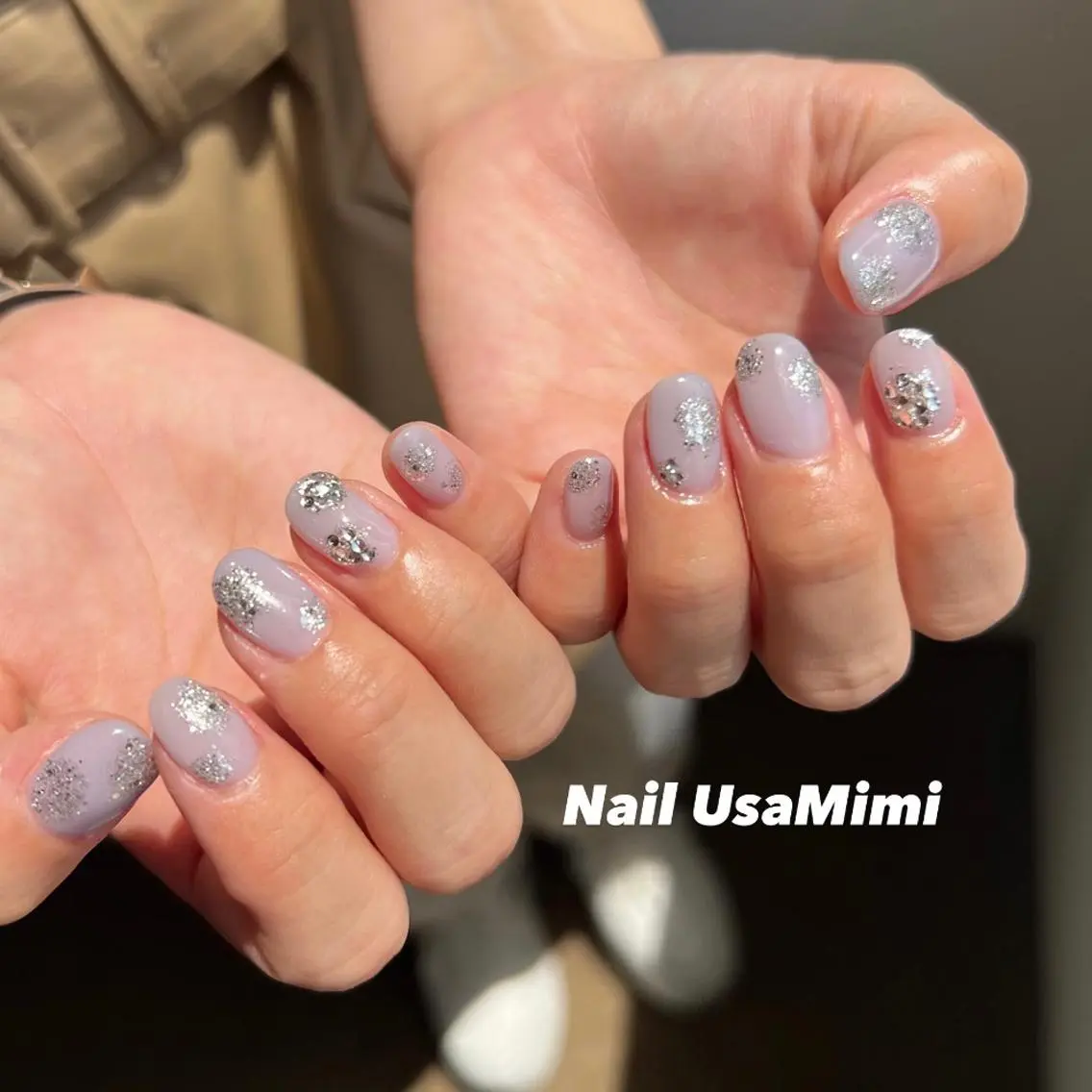 ネイル オーロラネイル フットネイル ジェルネイル 氷ネイル・うるうるネイル キラキラネイル 本町ネイルNail UsaMimiのネイルデザイン