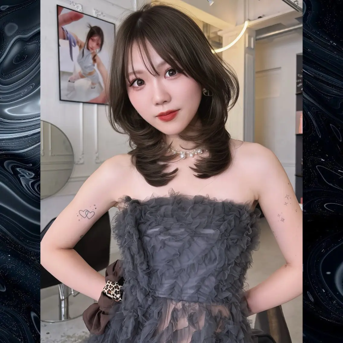 ミディアム カラー ヘアカラー Maison Halu YUKIのヘアスタイル