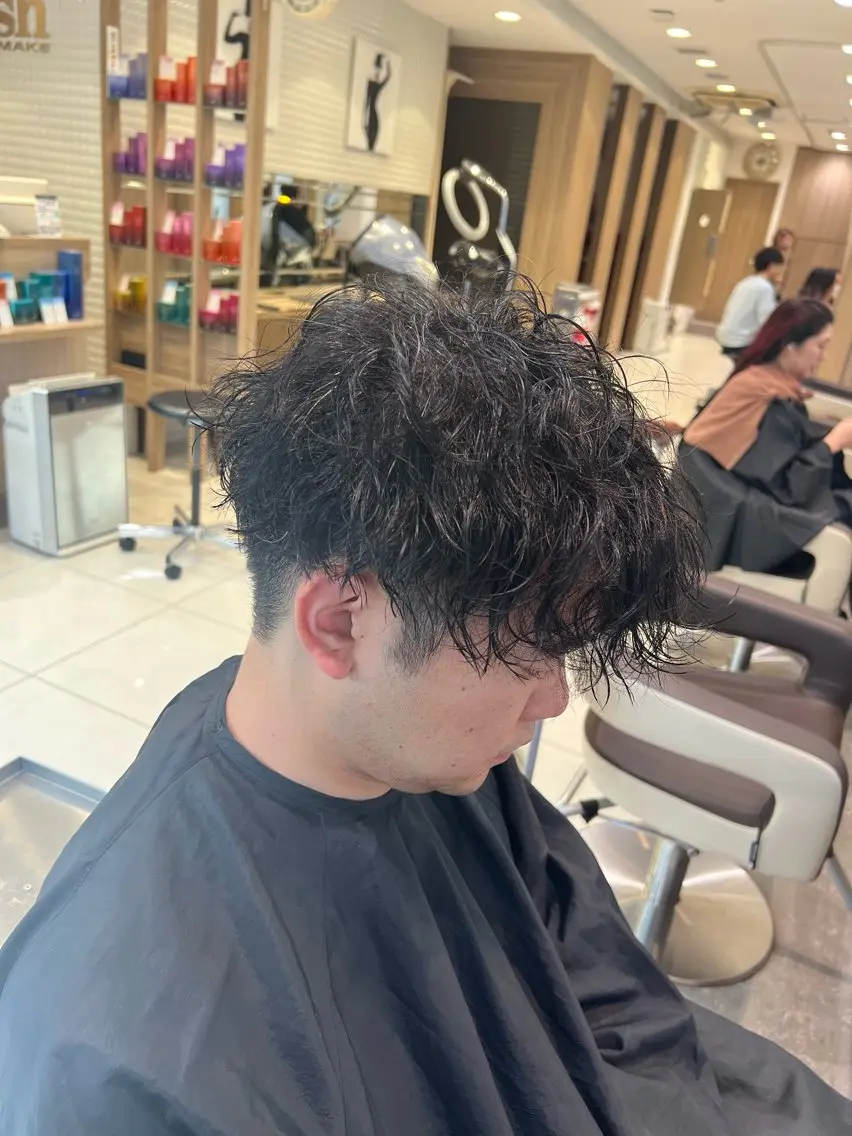 ショート パーマ メンズ カット パーマ SENA 再現性 パーマと縮毛矯正のヘアスタイル