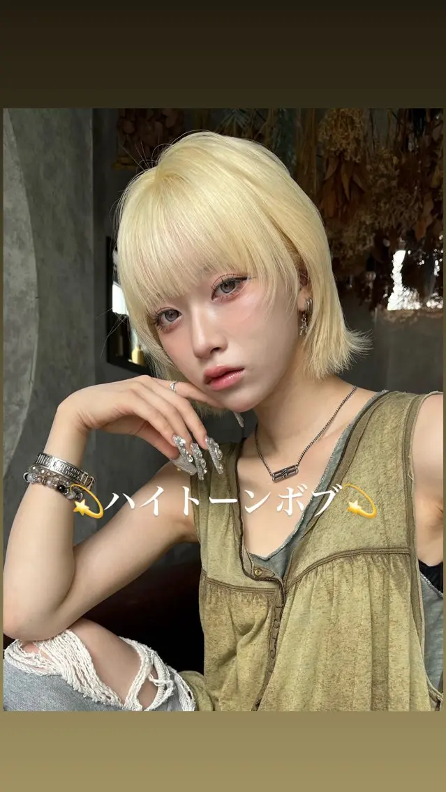 ミディアム カラー パーマ ヘアアレンジ メンズ メンズハイトーン ハイトーンカラー ヘアカラー 𝑹𝒆𝒊𝒚𝒂 🥀/名駅/艶カラーのヘアスタイル
