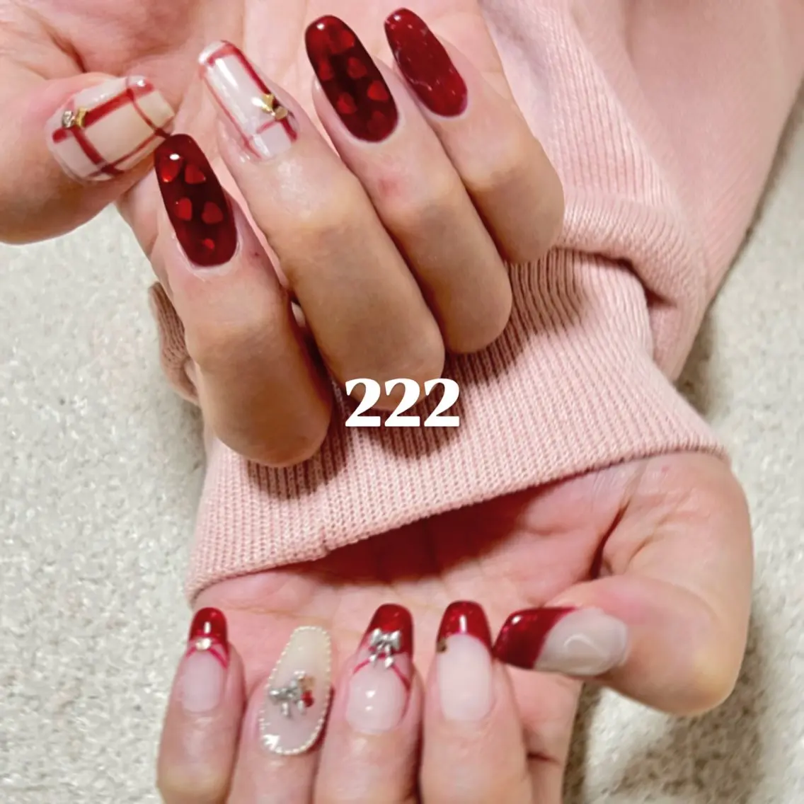 メンズ ネイル フレンチネイル 222Nail [稲田さやか]のネイルデザイン