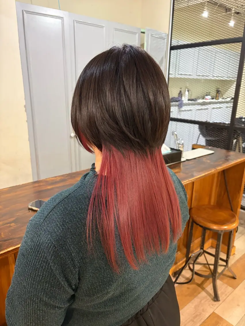ロング カラー ウルフカット カット ヘアカラー 盛れるレイヤー× ウルフMari🪽のヘアスタイル