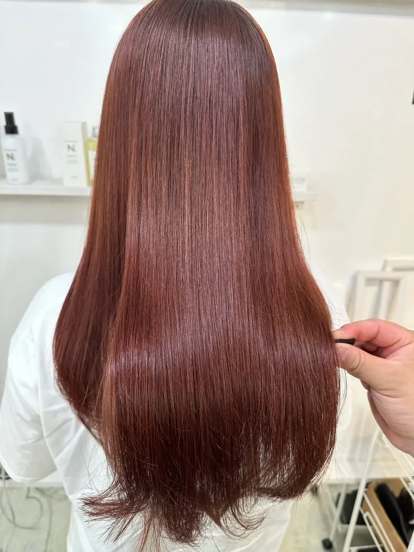 ロング カラー ブリーチ ブリーチなしカラー 髪質改善 トリートメント カット ヘアカラー トリートメント 髪質改善/レイヤー ストウシンゴのヘアスタイル