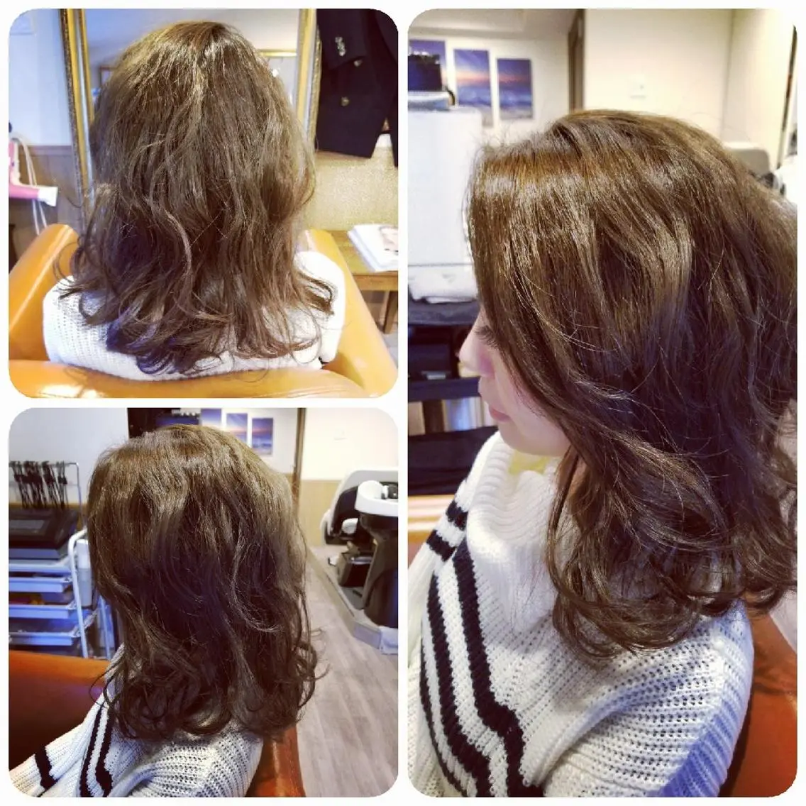 セミロング カラー アディクシーカラー ブリーチ ブラウンカラー 透明感カラー イルミナカラー spa hair ark 富井直美のヘアスタイル