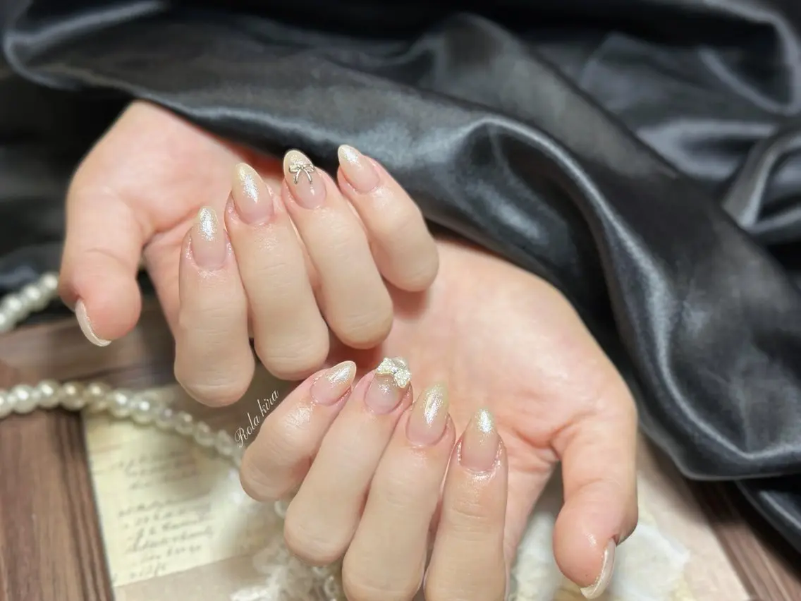 ネイル チークネイル 長さ出し フレンチネイル ジェルネイル 韓国ネイル ハンドネイル Rola kira 麗のネイルデザイン