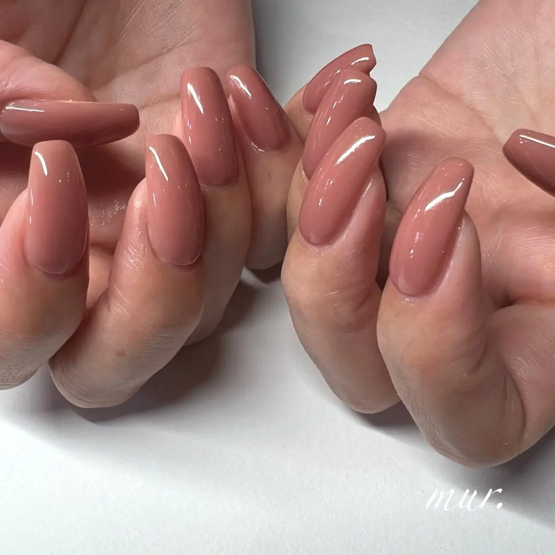 ネイル ジェルネイル 韓国ネイル ロングネイル オフィスネイル ワンカラーネイル nailsalon mur.のネイルデザイン