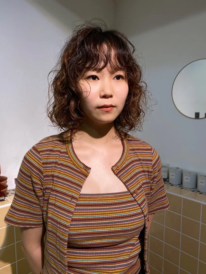 ミディアム パーマ カット パーマ iroha/ n.w.h🎀のヘアスタイル