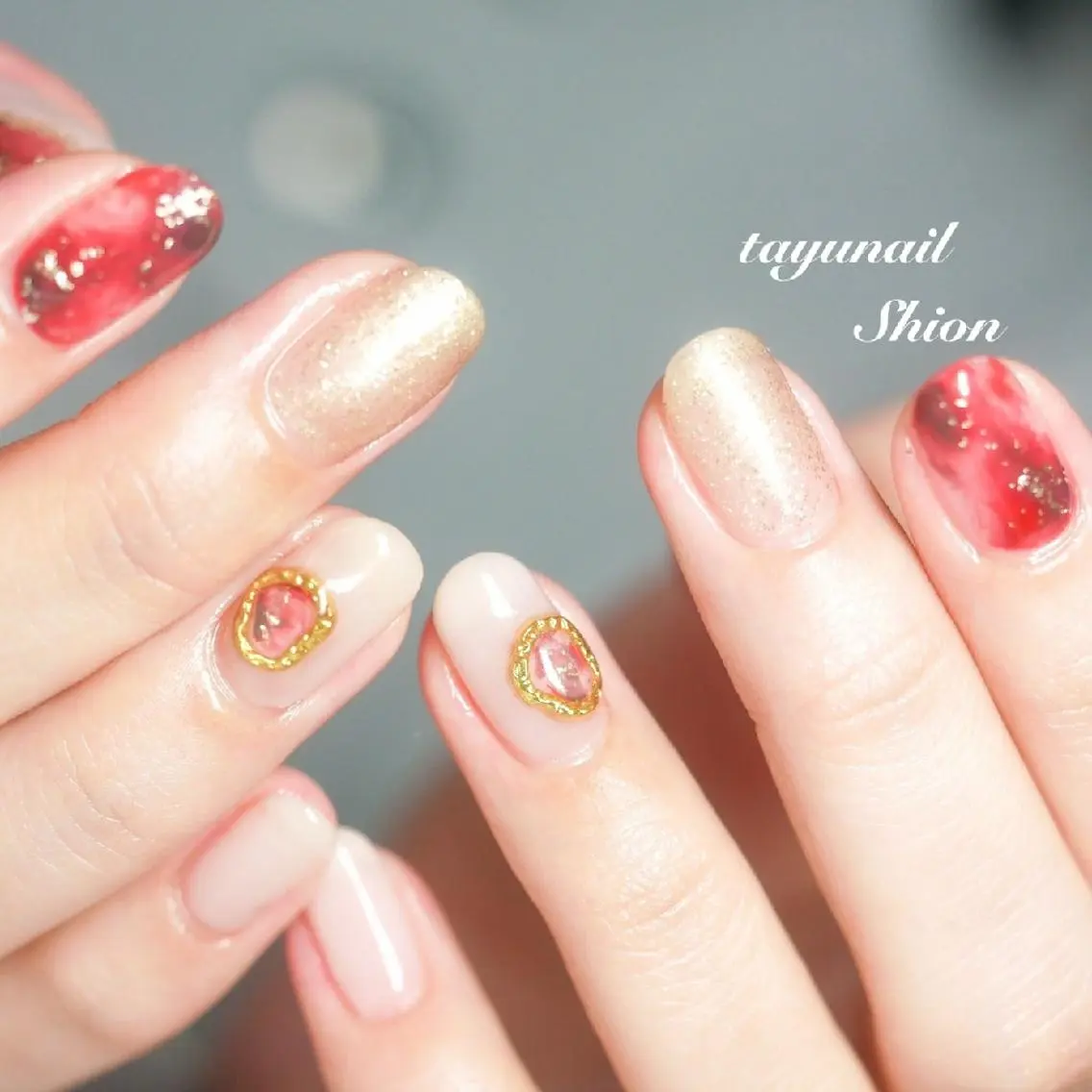 ネイル アートネイル ブルー ジェルネイル ニュアンスネイル パラジェル ネイルサロン 【たゆnail】のネイルデザイン