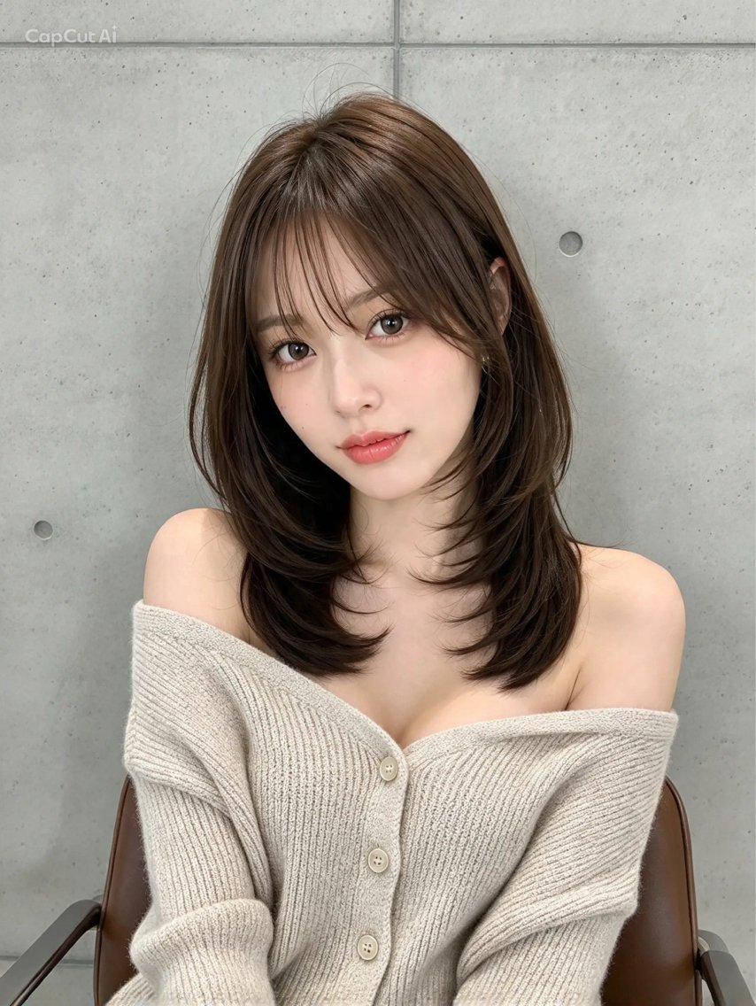 セミロング 神戸/karina /レイヤー/顔まわりのヘアスタイル