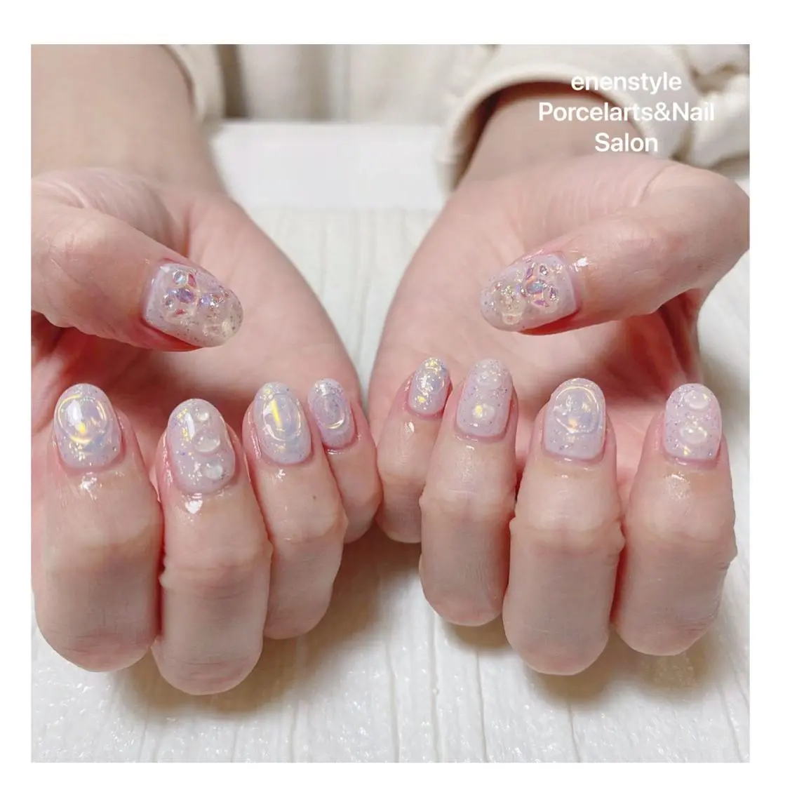 ミディアム ネイル ハンドネイル 🐾enen style 🐾のネイルデザイン