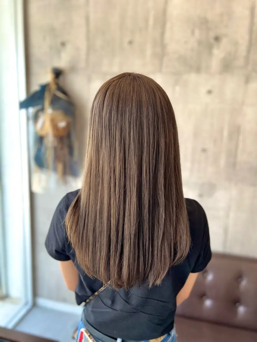 セミロング カラー アッシュ ベージュカラー ダブルカラー ヘアカラー Style Tのヘアスタイル