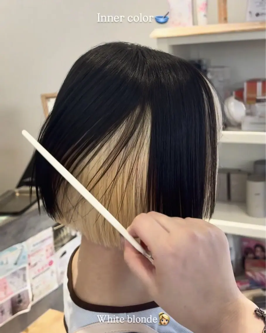 ミディアム カラー カット ヘアカラー ハイトーン、カラー 特化⟡.·すわ☁️のヘアスタイル