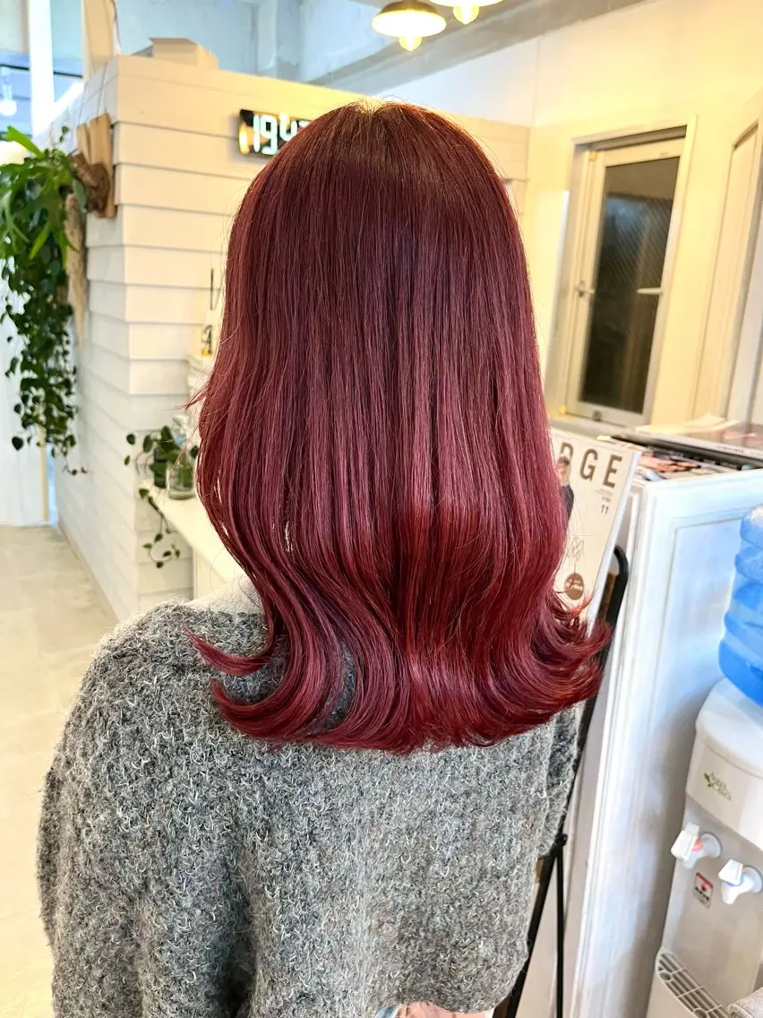 ミディアム カラー ブリーチ ラベンダーカラー ピンクカラー ピンクラベンダー ヘアカラー トリートメント ブリーチ有無Wカラー メンズパーマ大成のヘアスタイル