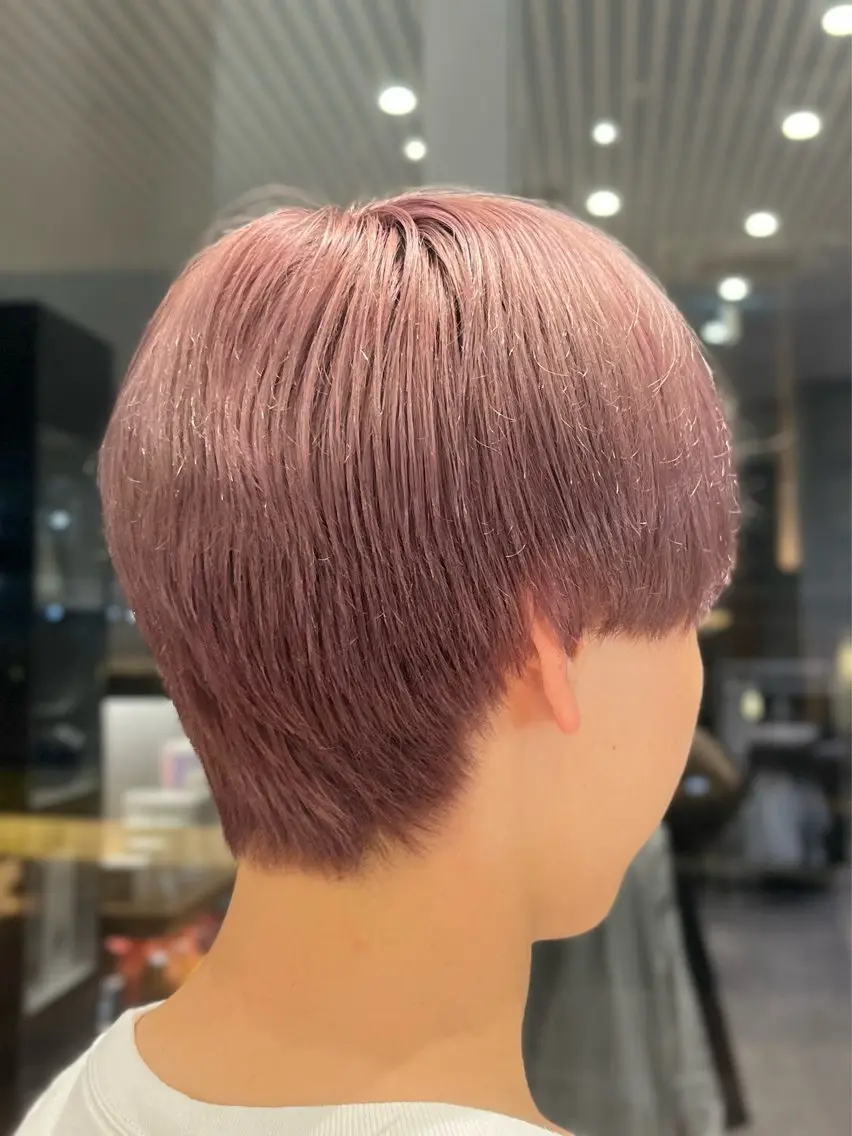 ショート カラー ベージュカラー ピンクカラー ピンクベージュ 艶カラー ❄️Saeのヘアスタイル