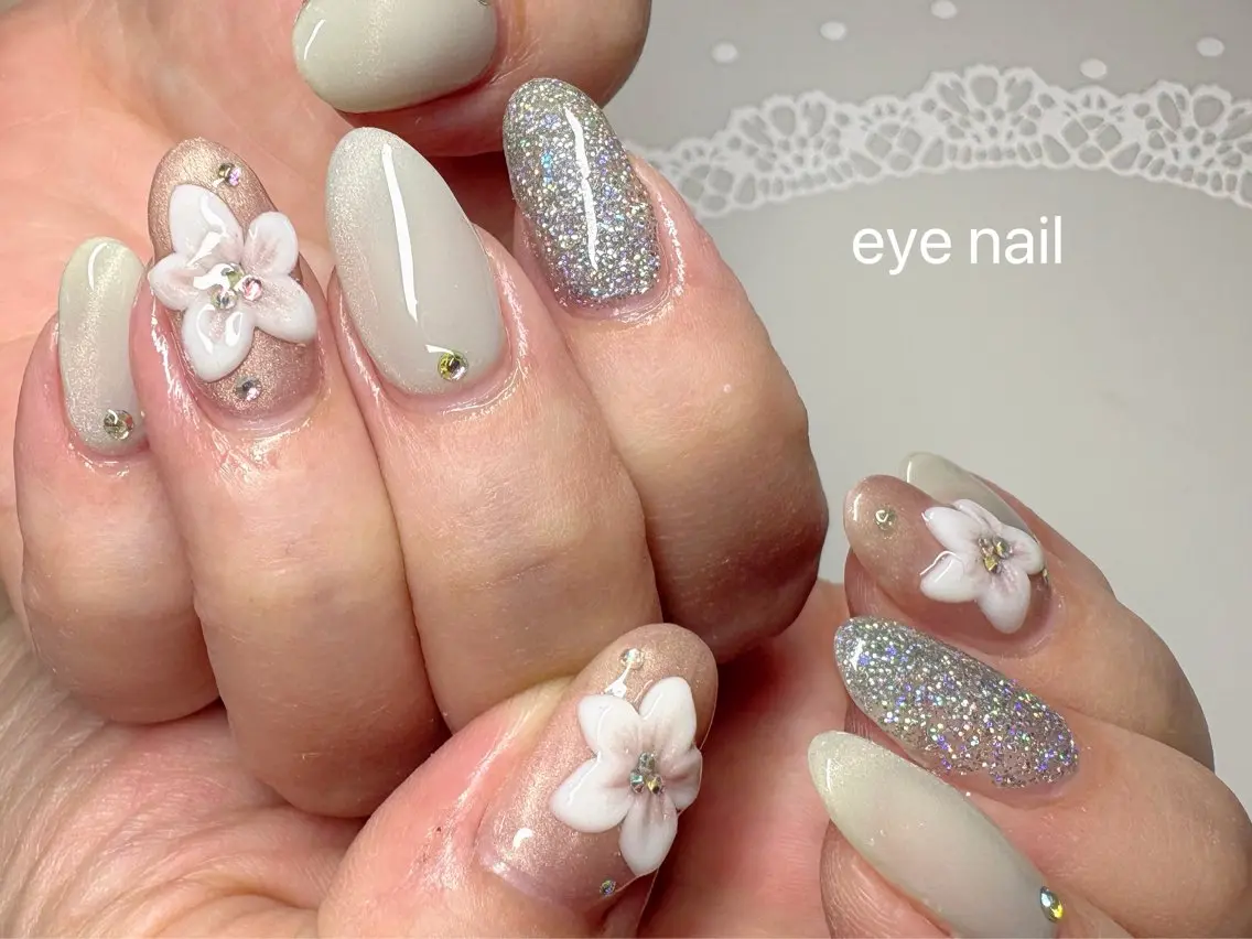 ネイル アートネイル フラワーネイル ラメ(グリッター) マグネットネイル ストーンネイル ハンドネイル Eye nailのネイルデザイン
