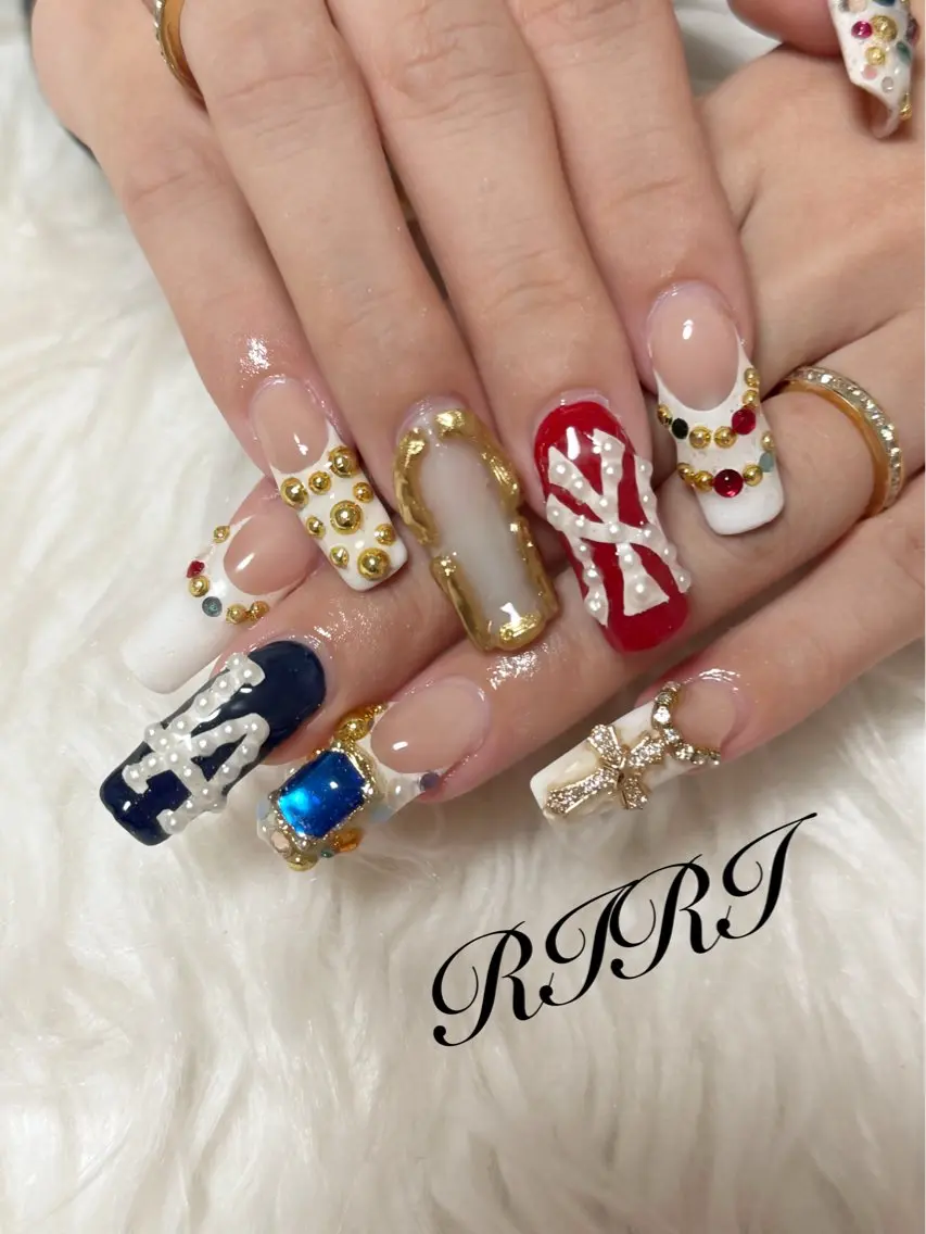 ネイル ジェルネイル ロングネイル スカルプネイル シンプルネイル 冬ネイル ハンドネイル riri オーナーのネイルデザイン