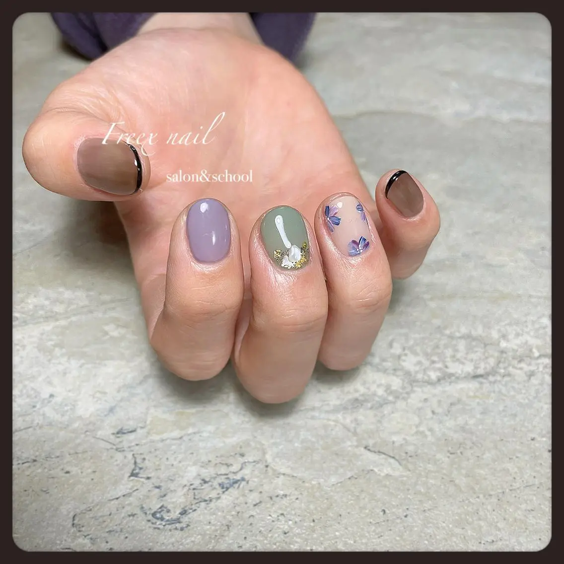 ネイル 春ネイル ハンドネイル ハンドケア freex nail /ニュアンス/個性派のネイルデザイン