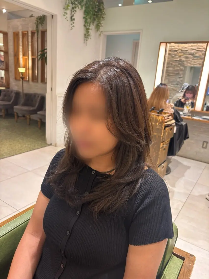 セミロング レイヤーカット カット ヘアカラー トリートメント 石渡このみ 🍊レイヤーカットのヘアスタイル