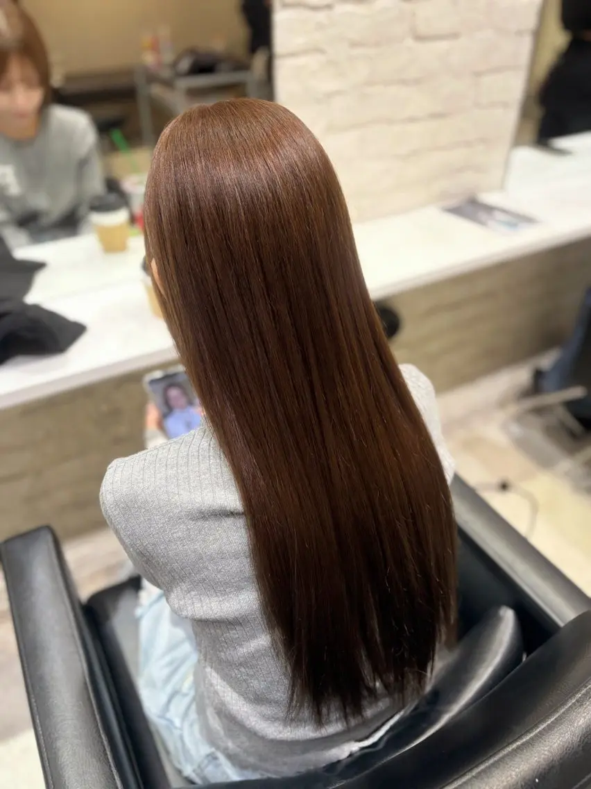 ロング ヘアカラー トリートメント 【表参道】艶カラー 松原 栞🌼‎🤍のヘアスタイル