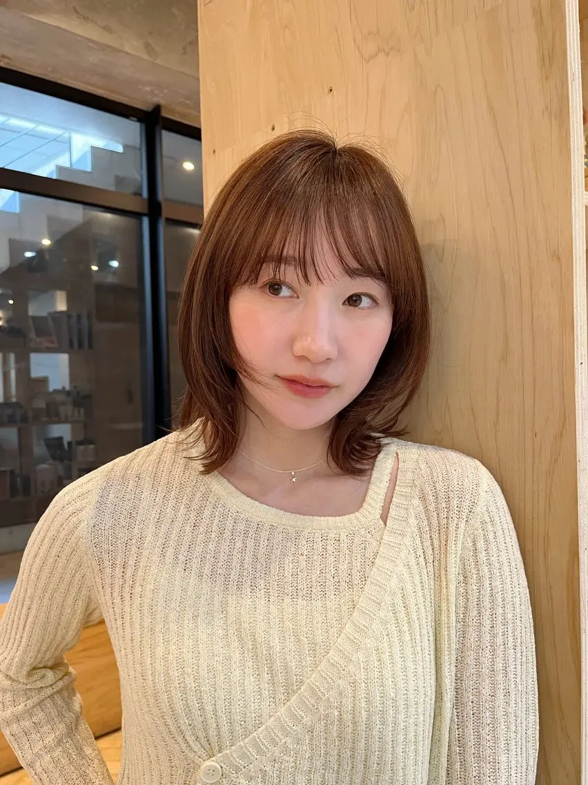 ミディアム カラー ブラウンカラー マロンブラウン 艶髪/ツヤカラー /🎀たまちゃん🎀のヘアスタイル