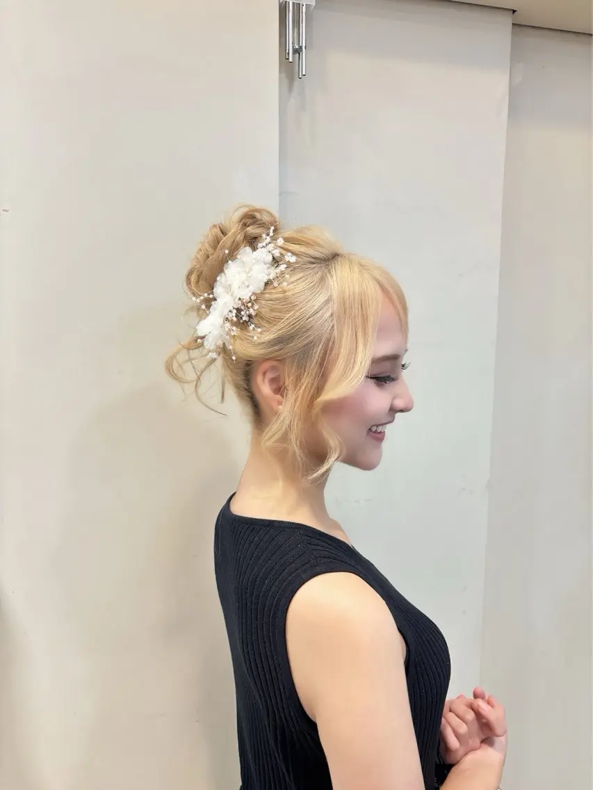 ロング 浴衣 ヘアセット アレンジ🎀ツヤ髪✨ 北野亜優実‪🌱‬のヘアスタイル