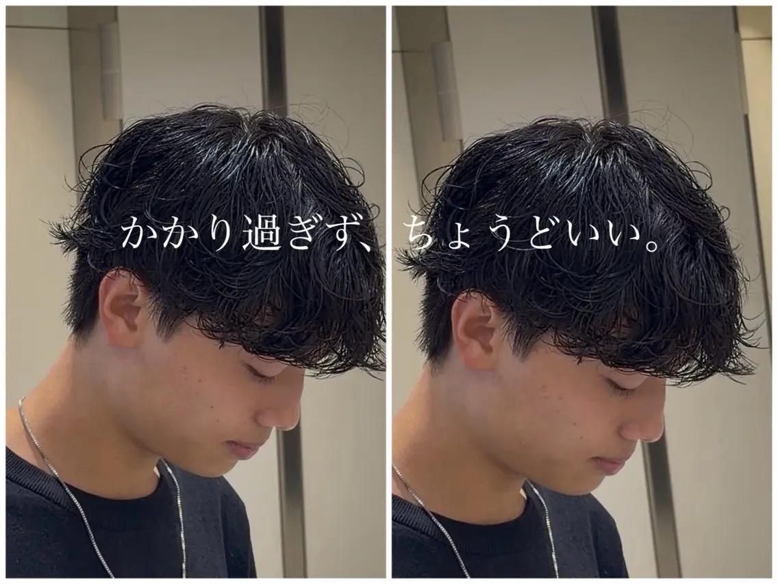 ショート パーマ メンズ メンズパーマ ニュアンスパーマ カット パーマ トリートメント 🇬🇧サーフカール 銀座/ren🎸のヘアスタイル