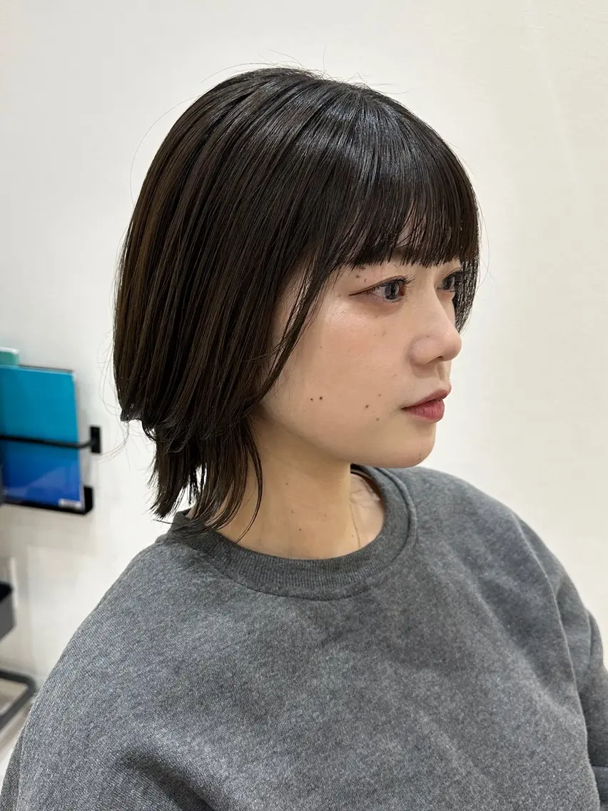 ミディアム カラー アッシュ ベージュカラー ブラウンカラー 透明感カラー グレージュ 福田 れん/個室 ReFa認定サロンのヘアスタイル