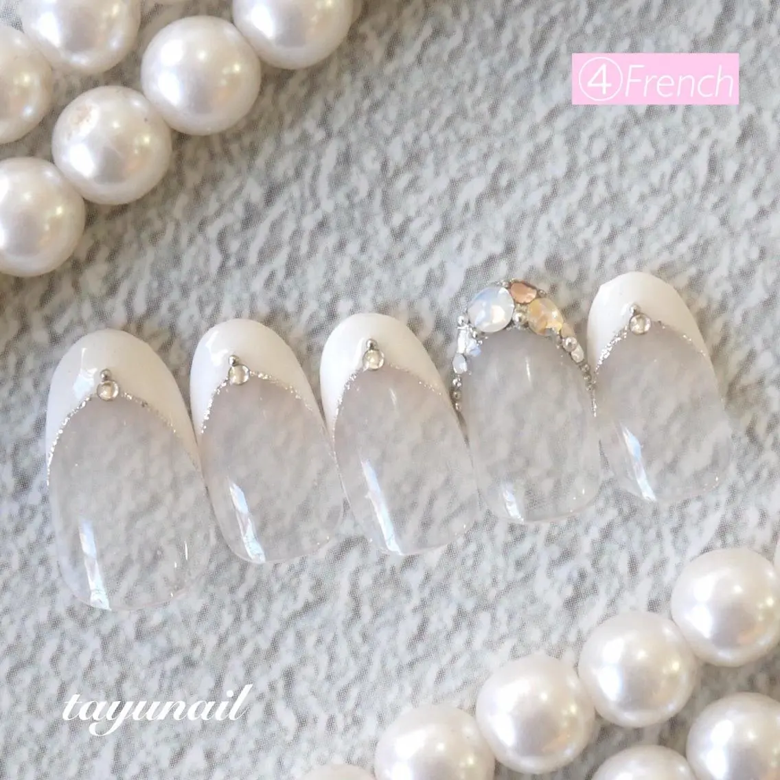 ネイル ブルー フットネイル フレンチネイル スカルプネイル 春ネイル ネイルサロン 【たゆnail】のネイルデザイン