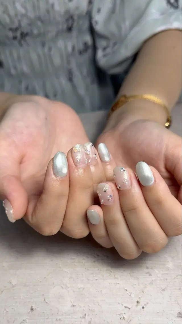ネイル アートネイル クリアネイル マグネットネイル ハンドネイル Monica nails/福島のネイルデザイン