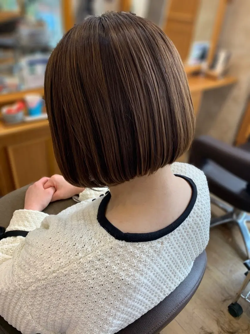 【朝もう30分寝れます🐓シャキーンにならない】カット+縮毛矯正+オージュア4stepトリートメントの写真