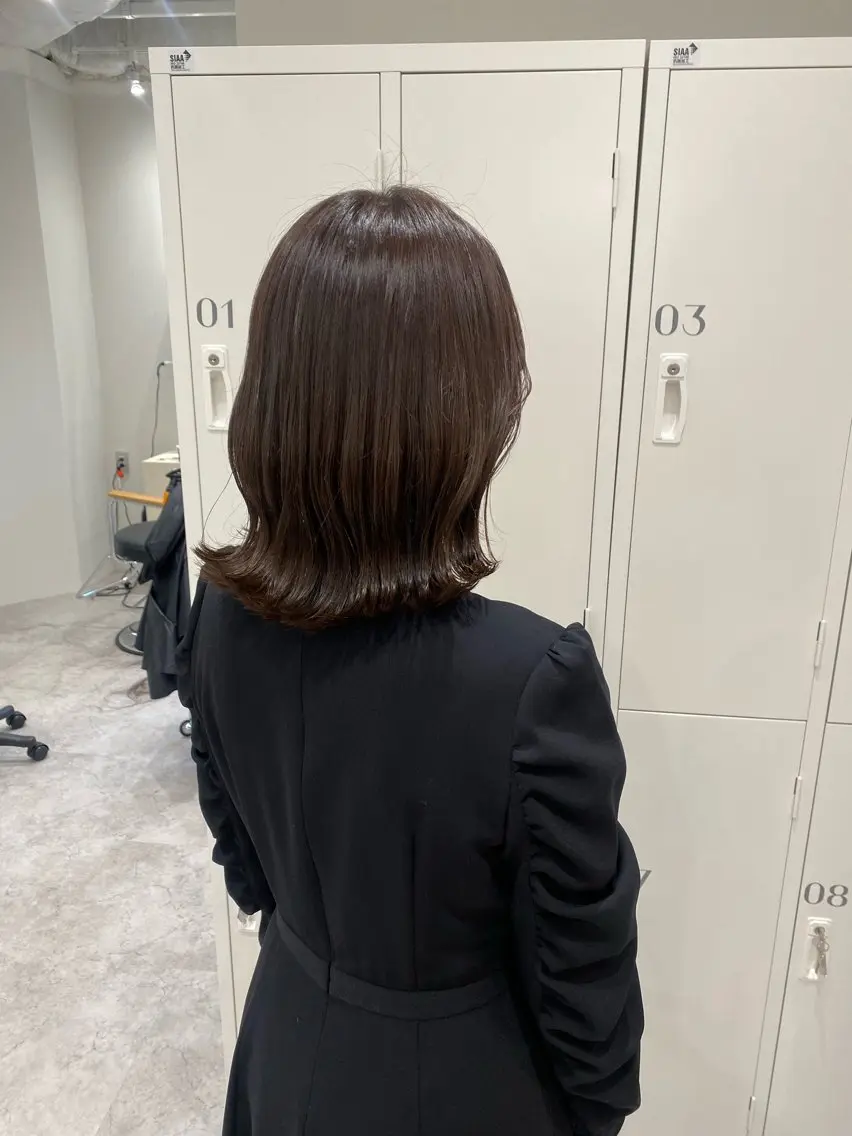 ミディアム カラー ヘアアレンジ グレージュ カット ヘアカラー ボブ /ニュアンス/ satomi🧸💖のヘアスタイル