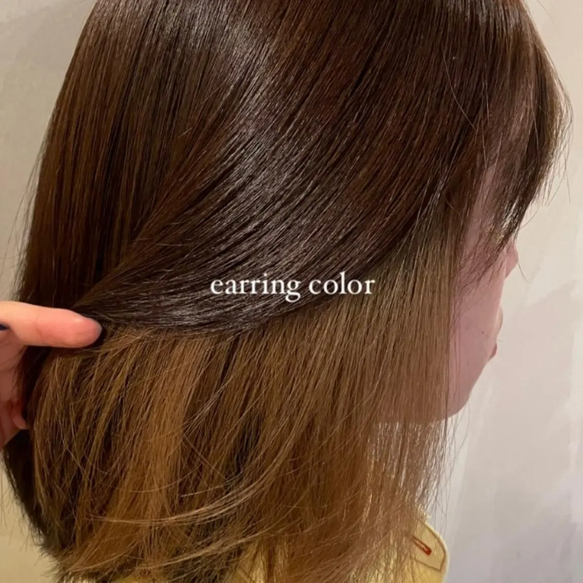 セミロング カラー ヘアアレンジ Heath 姪浜 ⌇フタバのヘアスタイル