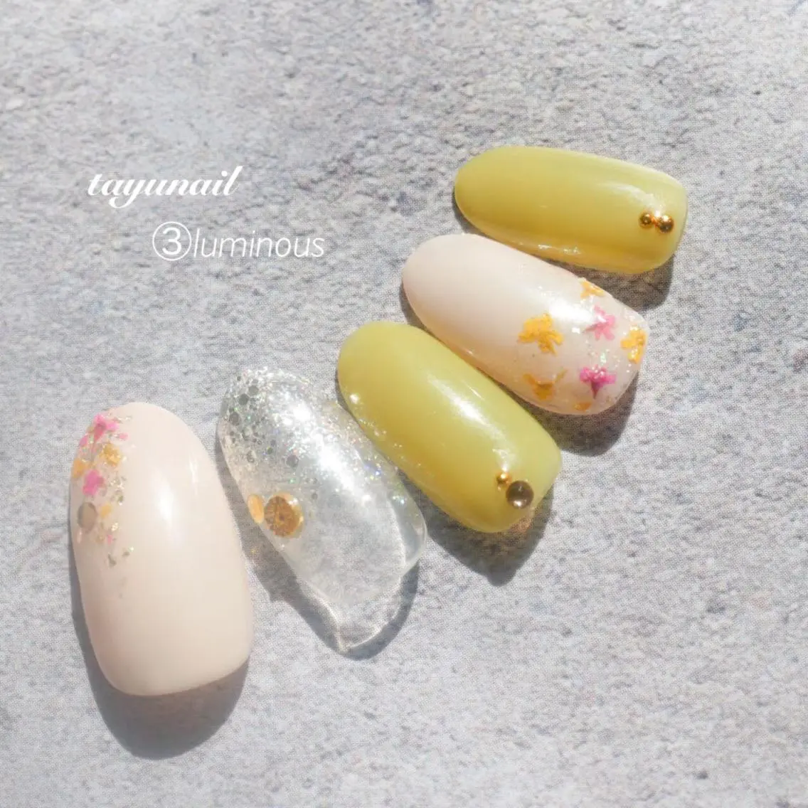 ネイル アートネイル ブルー ジェルネイル グリーン ニュアンスネイル ネイルサロン 【たゆnail】のネイルデザイン