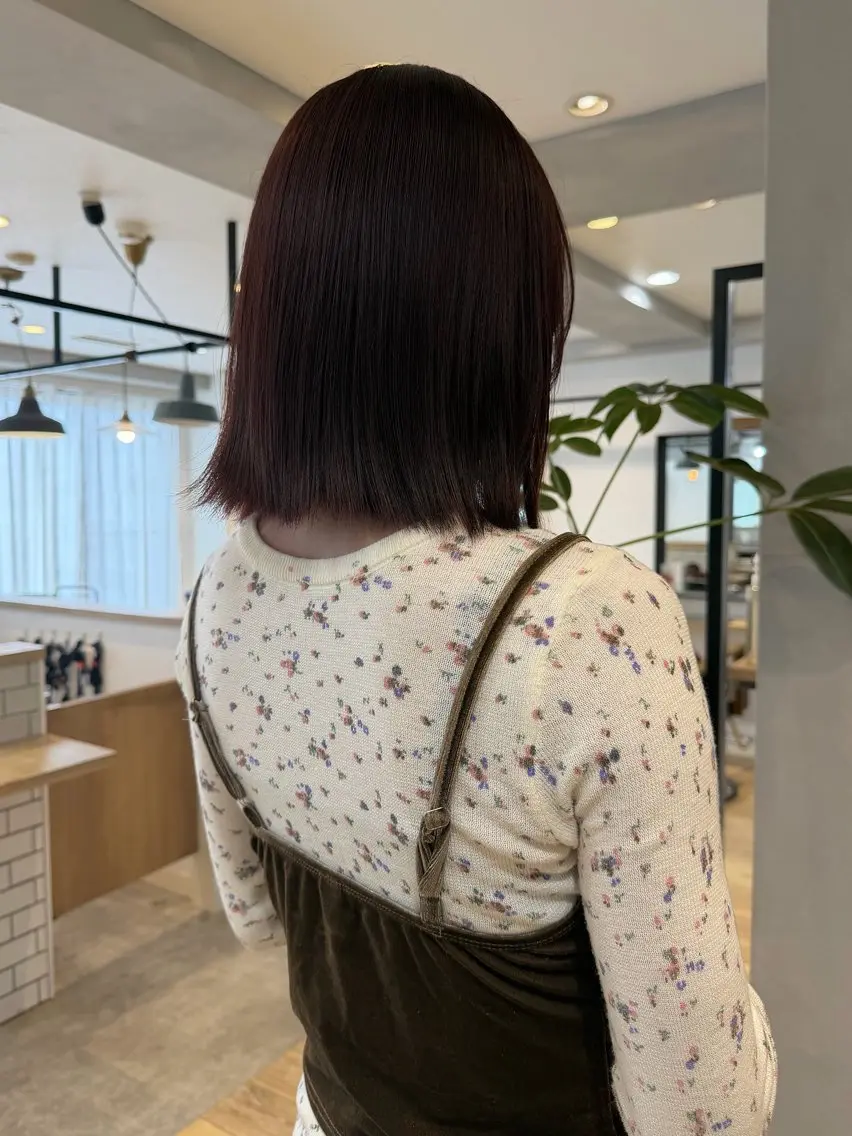 ミディアム カラー ブリーチ ブリーチなしカラー レッドカラー ヘアカラー トリートメント 石川絢佳/ 顔周り×暖色カラーのヘアスタイル