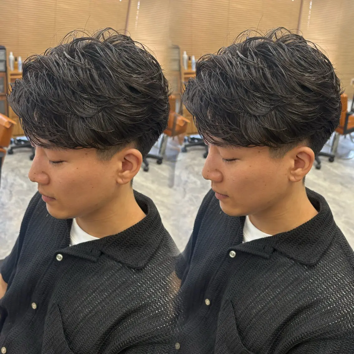 パーマ パーマ チャコ|暖色 |ボブ•レイヤーのヘアスタイル