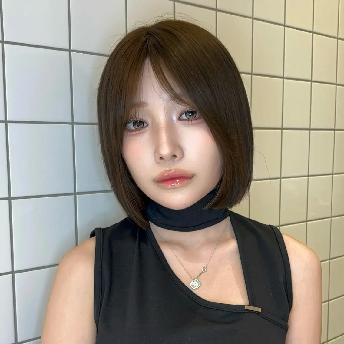 ミディアム カラー ヘアアレンジ ベージュカラー 透明感カラー ボブ 韓国風ヘア ワンホンヘア カット ヘアカラー トリートメント 韓国ヘア/ロー レイヤー/Rumiのヘアスタイル
