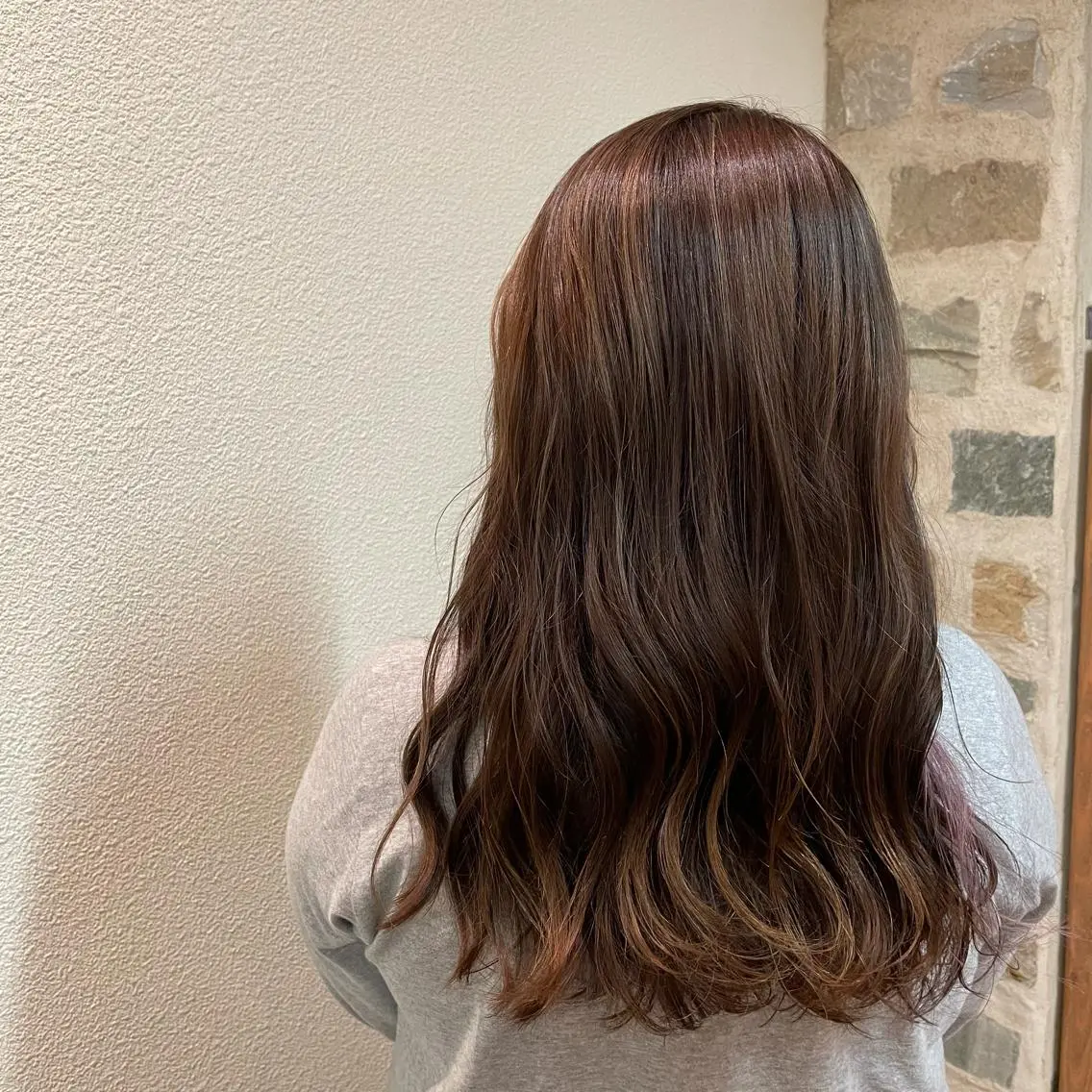 ミディアム カラー ベージュカラー ハイライトカラー ハイライト 𓂃megu‪𓂃 森野めぐみのヘアスタイル