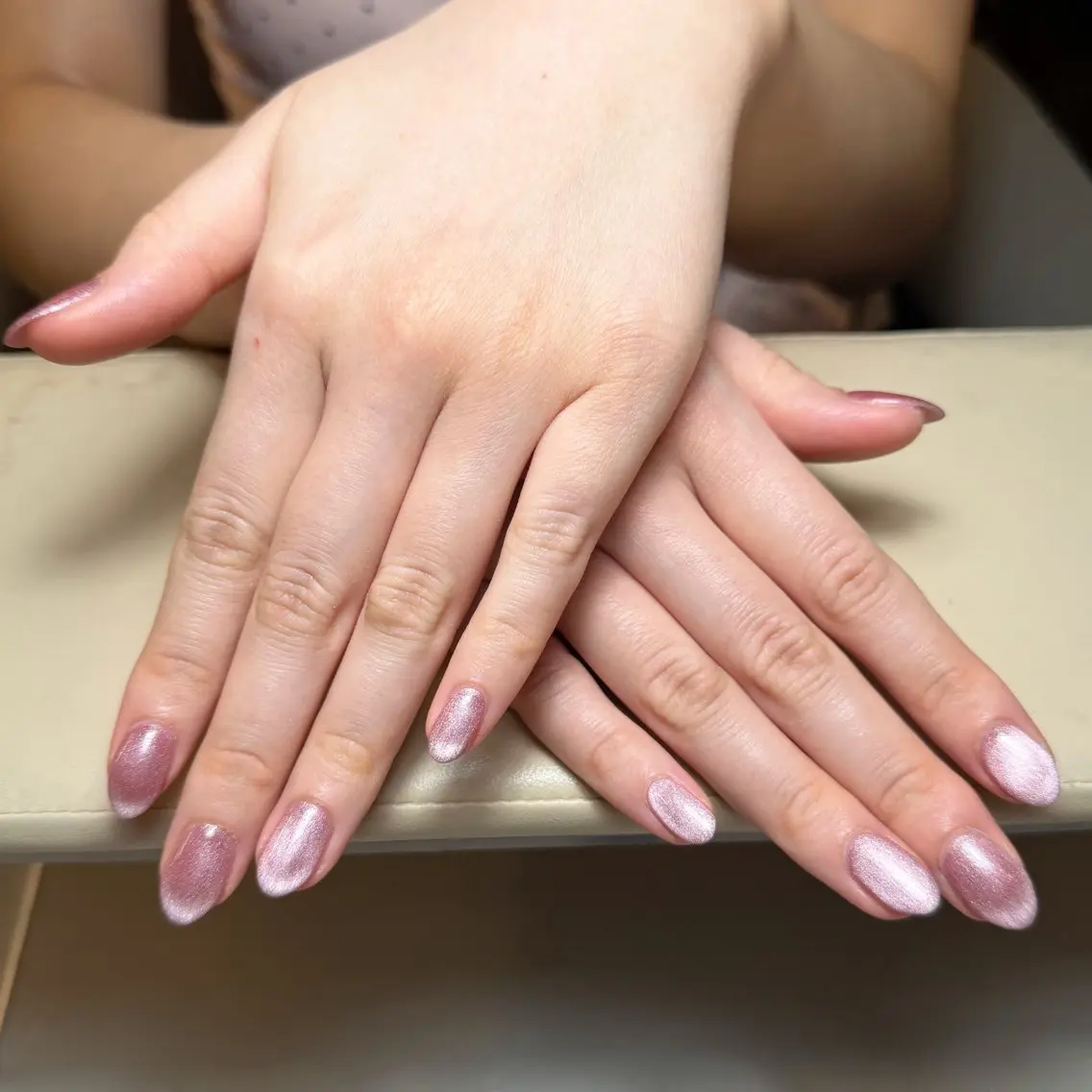 ネイル マグネットネイル ミラーネイル ピンク ハンドネイル Luana / ayanaのネイルデザイン
