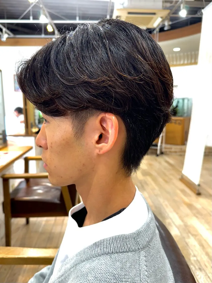 ミディアム パーマ ミディアムパーマ カット パーマ メンズパーマ特化⚡️ 中村 駿のヘアスタイル