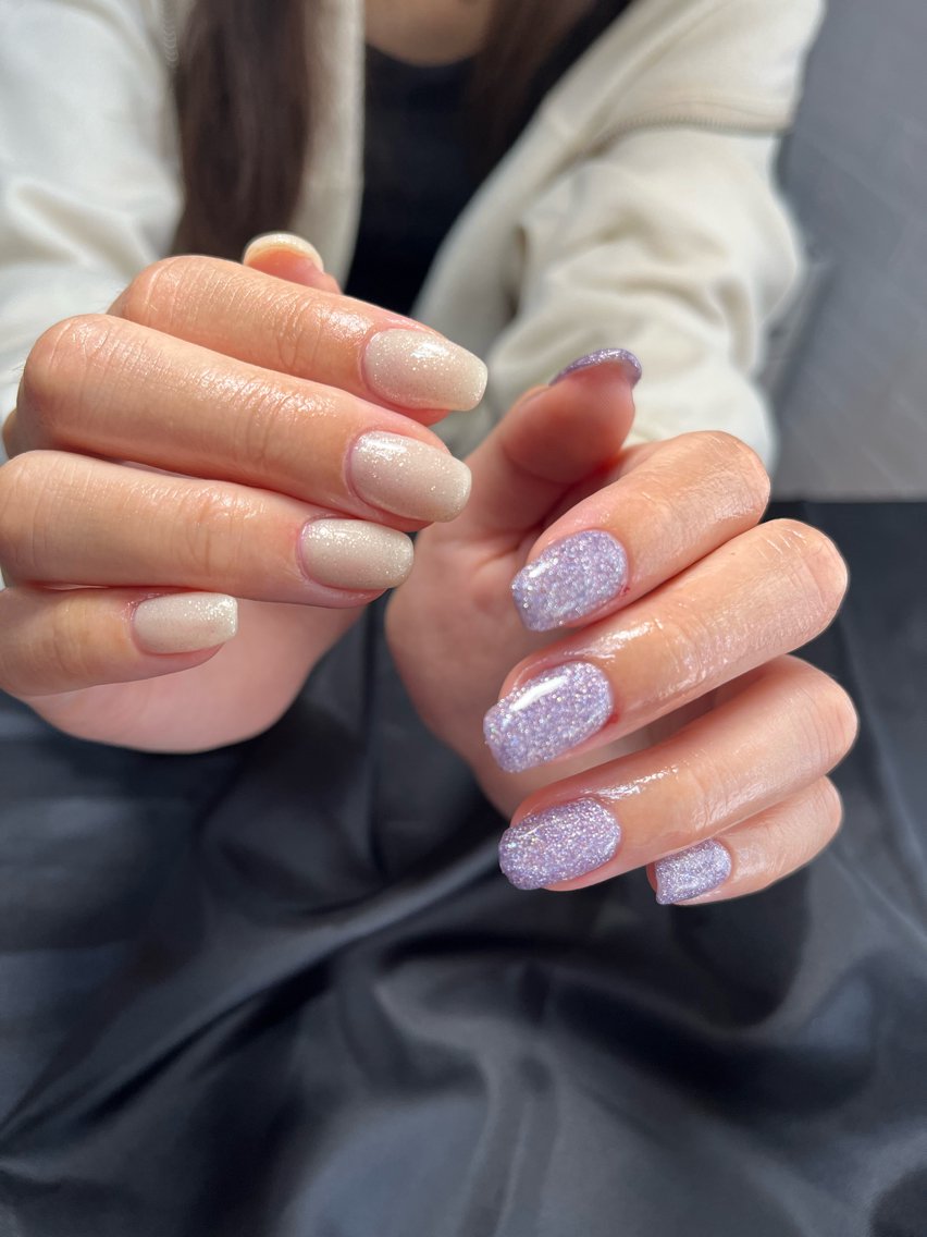 ネイル ジェルネイル キラキラネイル ラメ(グリッター) パープル A"nail ネイリストayanaのネイルデザイン