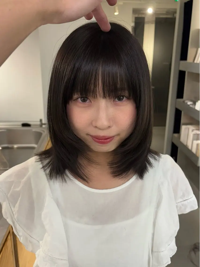 ミディアム カラー カット ヘアカラー トリートメント 村田 りょうやのヘアスタイル
